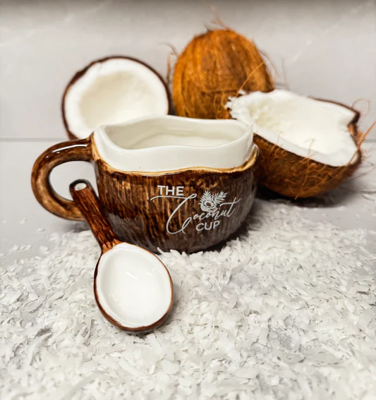 Vintage Coconut Ceramic Spoon
